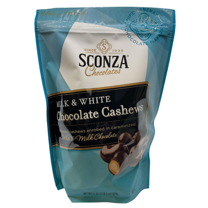Sconza Milk and White Chocolate Cashews (22 oz.)