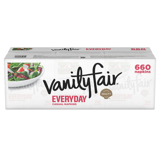 Vanity Fair Everyday Napkins, Disposable White Paper Napkins, 660 Count
