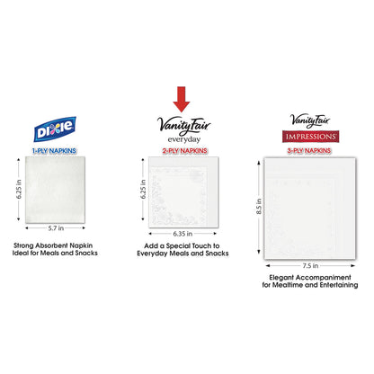 Vanity Fair Everyday Napkins, Disposable White Paper Napkins, 660 Count