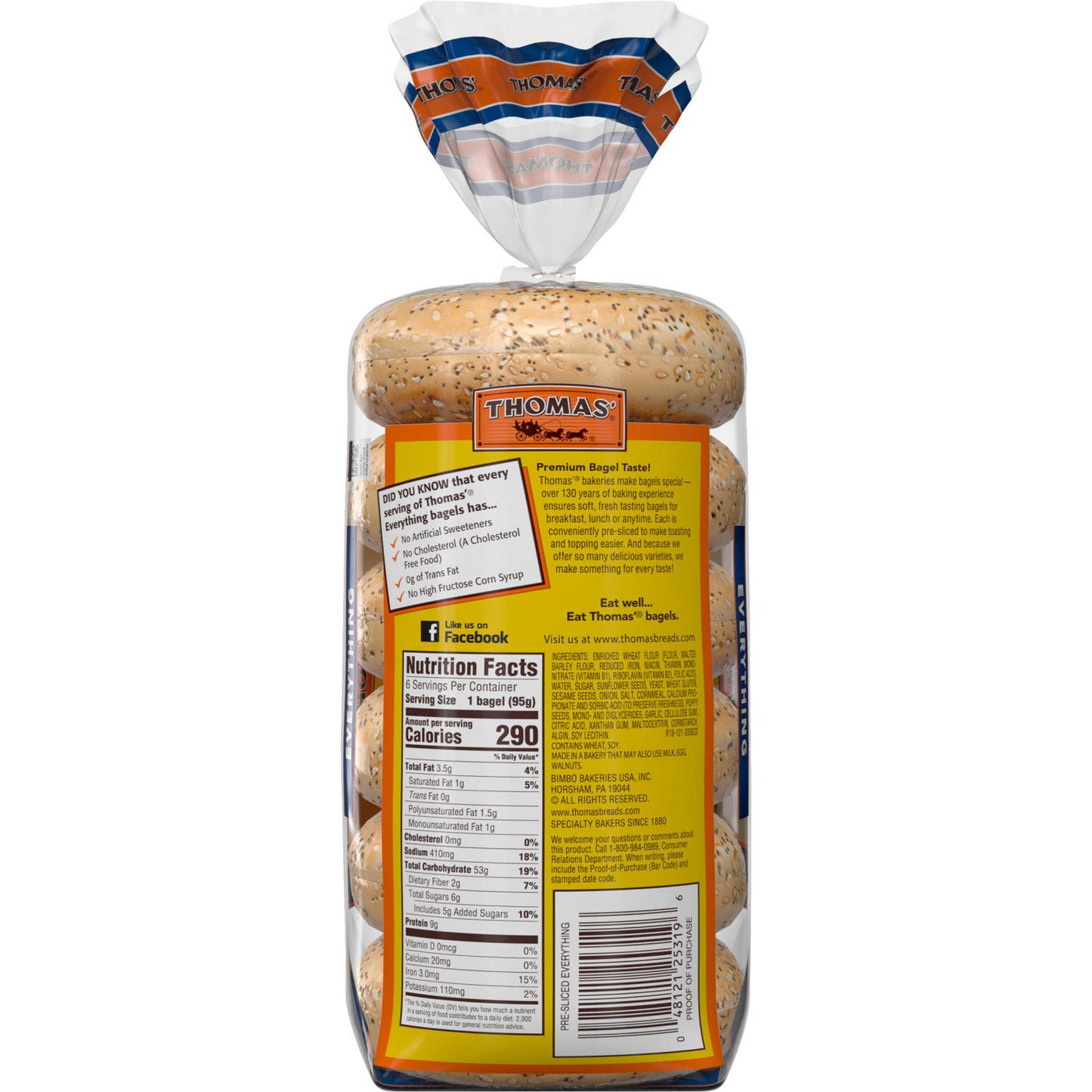 Thomas' Everything Soft and Chewy Bagels (18oz / 2pk)
