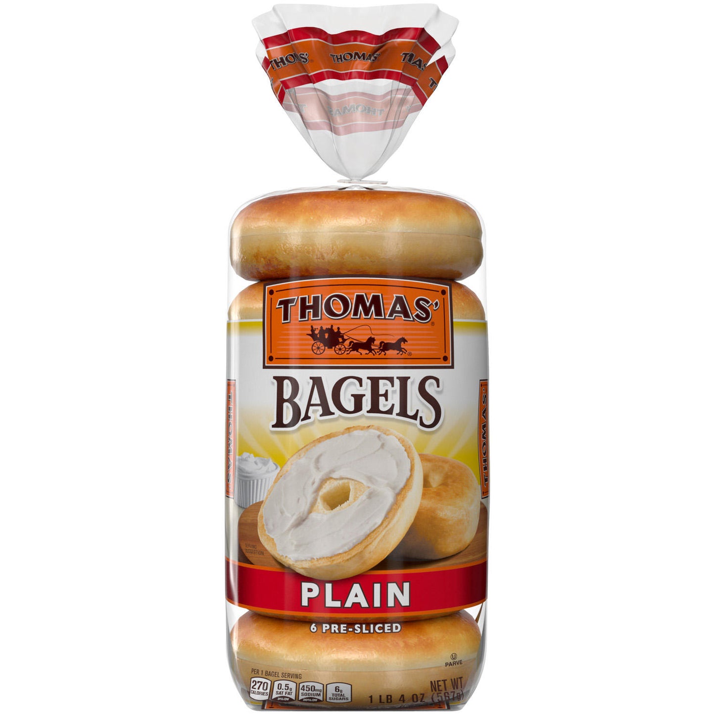 Thomas' Plain Soft and Chewy Bagels (19oz / 2pk)