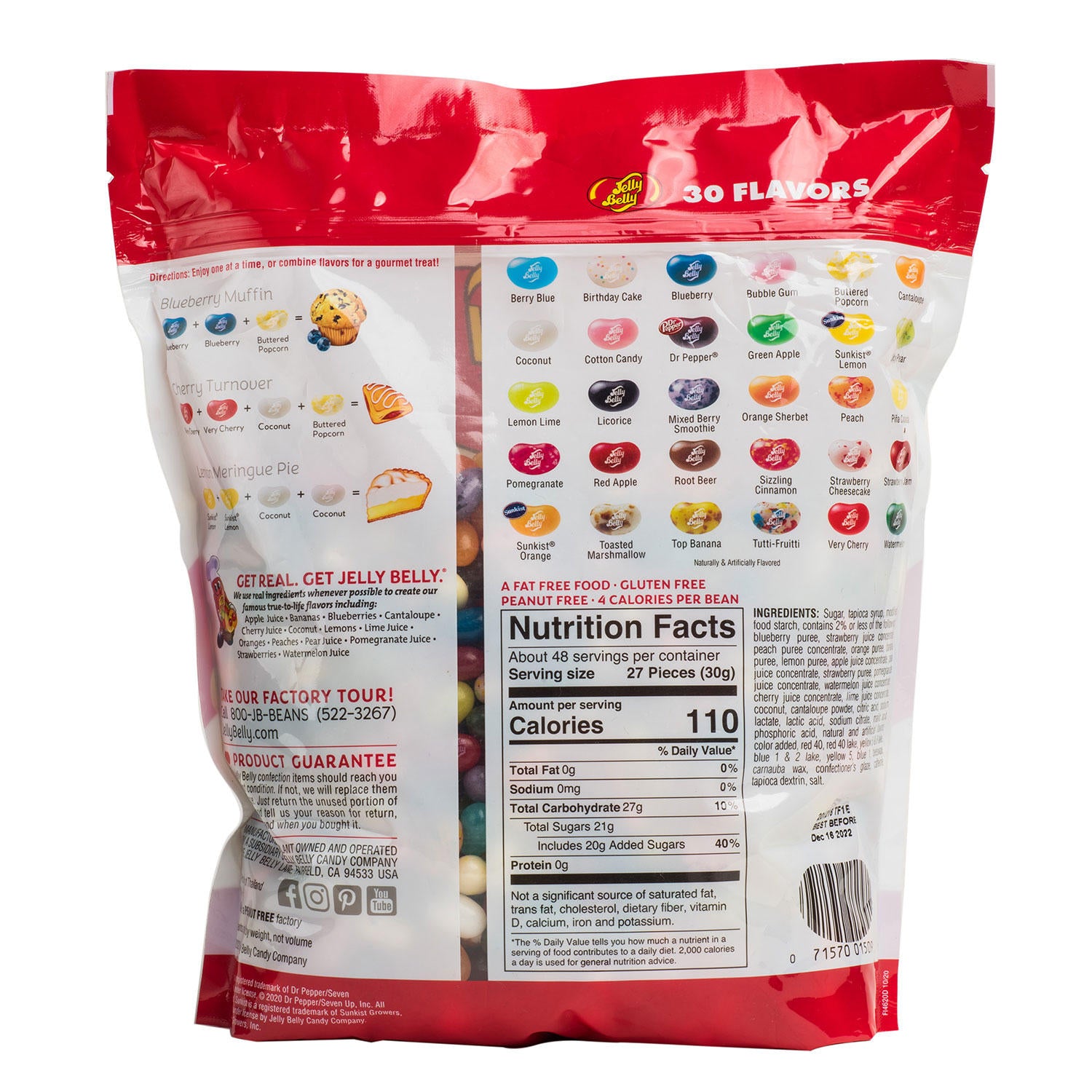 jelly belly gourmet jelly beans 30 flavors (51 oz.) – my kosher cart