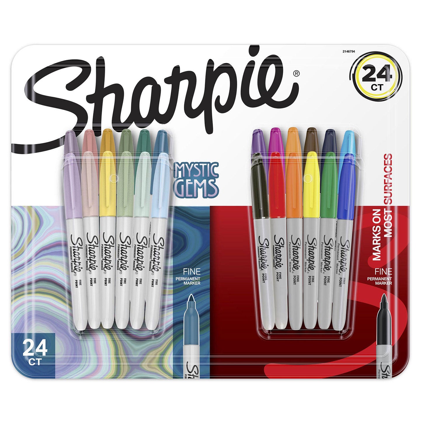 Sharpie Permanent Markers, Fine, Assorted - 12 markers