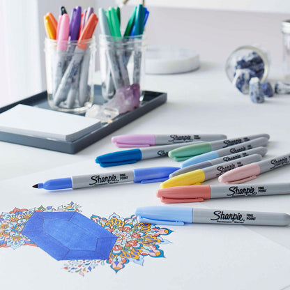 Sharpie - Permanent Marker, Fine, Assorted Colors , 24 Count
