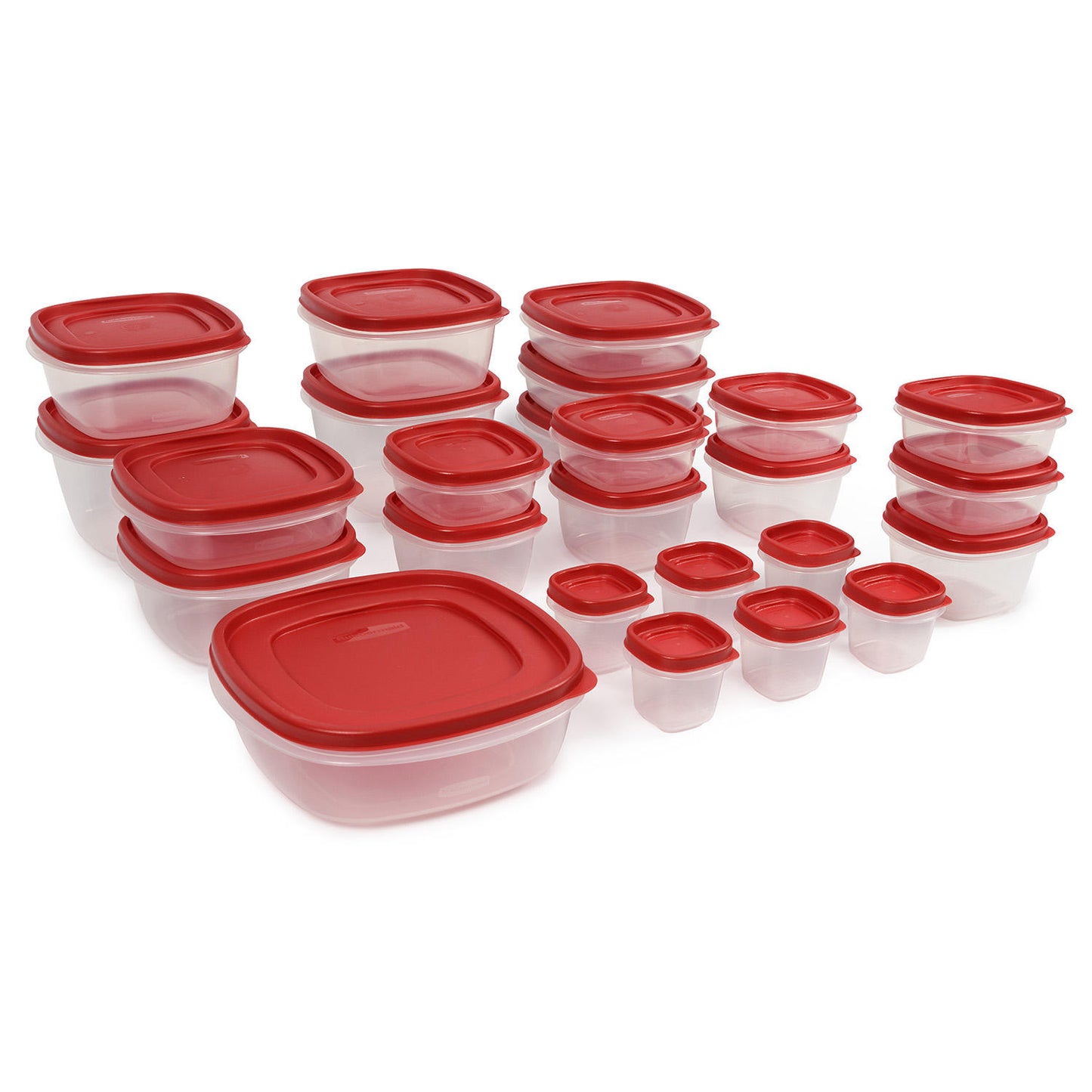 Rubbermaid Easy Find Lids Food Storage Containers, 2 Cup, Racer Red,  4-Piece Set