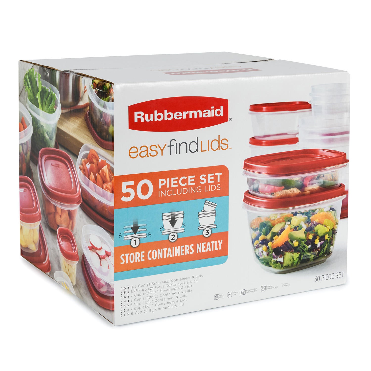 Rubbermaid Produce Saver Easy Find Lids Food Storage Container