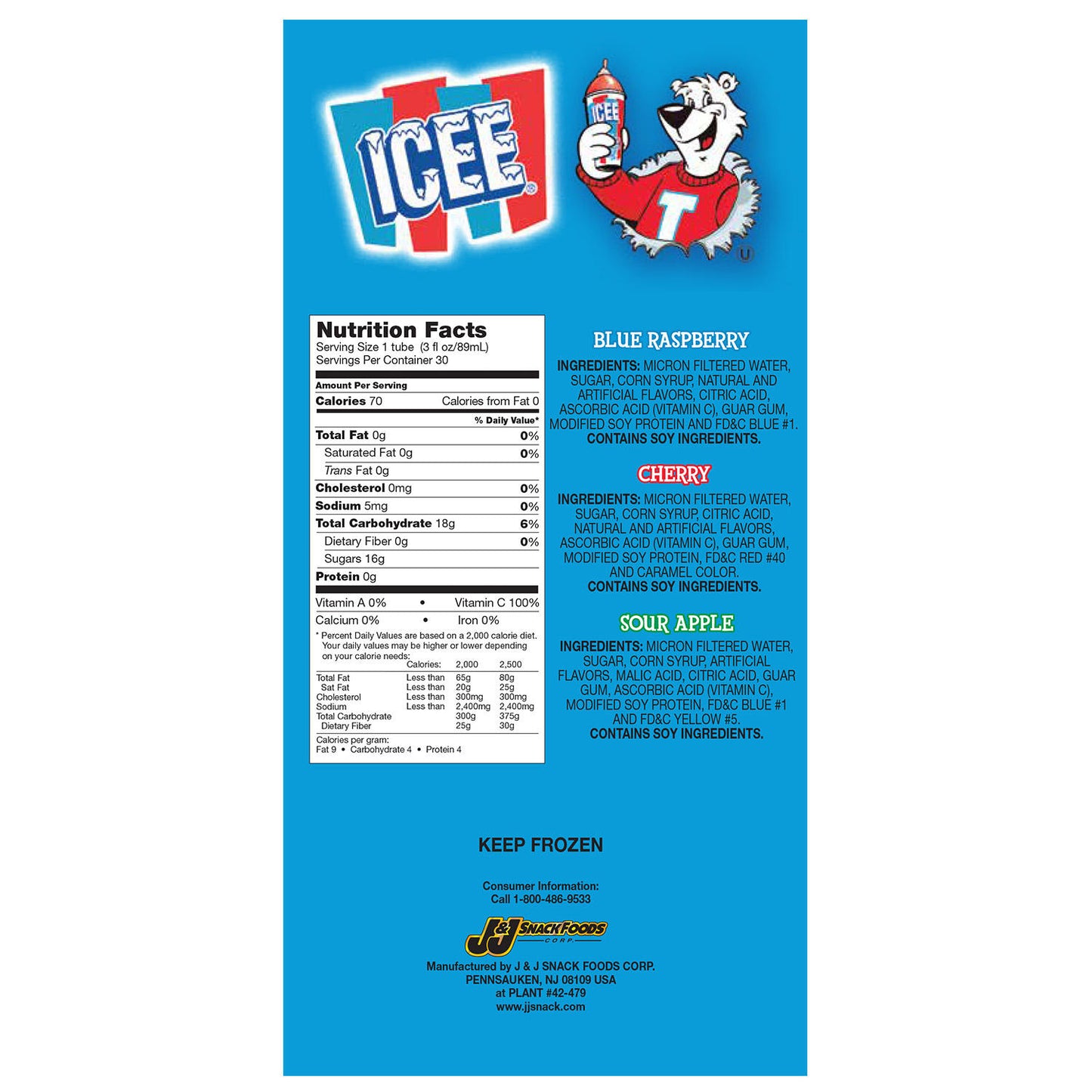 Icee Freeze Squeeze Up Variety, Frozen (30 ct.)