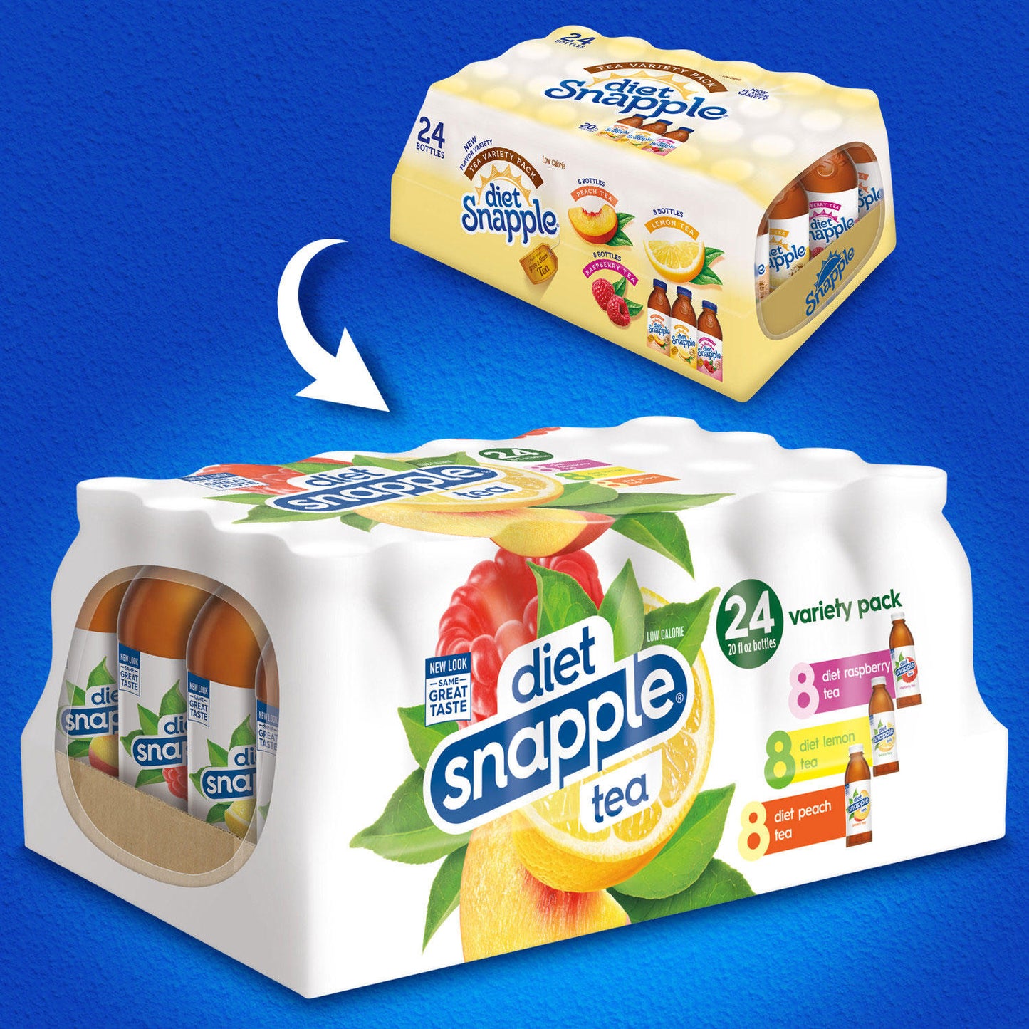 Diet Snapple Tea Three Flavor Variety Pack (20 fl. oz., 24 pk.)