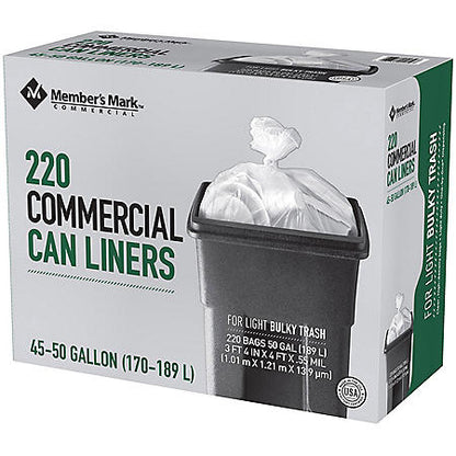 Member's Mark 45-50 Gallon Commercial Trash Bags (220 ct.)