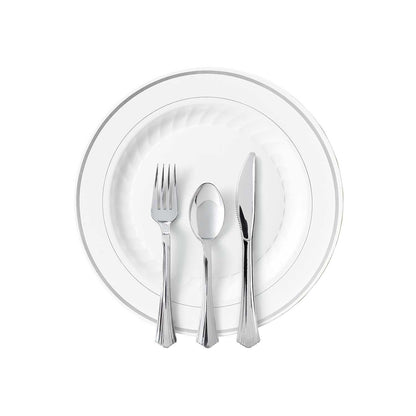 Premium Silver-Look Cutlery Combo (180 ct.)