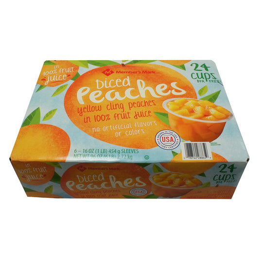 Member's Mark Diced Peaches in 100% Fruit Juice (4 oz., 24 ct.)