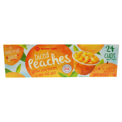 Member's Mark Diced Peaches in 100% Fruit Juice (4 oz., 24 ct.)