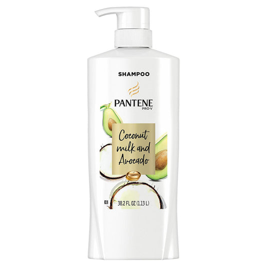 Pantene Pro-V Paraben Free, Dye Free, Mineral Oil Free Coconut Milk and Avocado Moisturizing Shampoo for Dry Hair (38.2 fl., oz.)