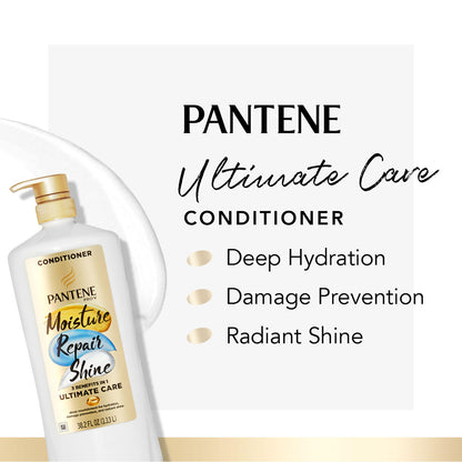 Pantene Pro-V Ultimate Care Moisture + Repair + Shine Conditioner for Damaged Hair and Split Ends (38.2 fl. oz.)