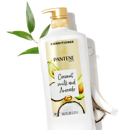 Pantene Pro-V Paraben Free, Dye Free, Mineral Oil Free Coconut Milk and Avocado Moisturizing Conditioner for Dry Hair (38.2 fl. oz.)