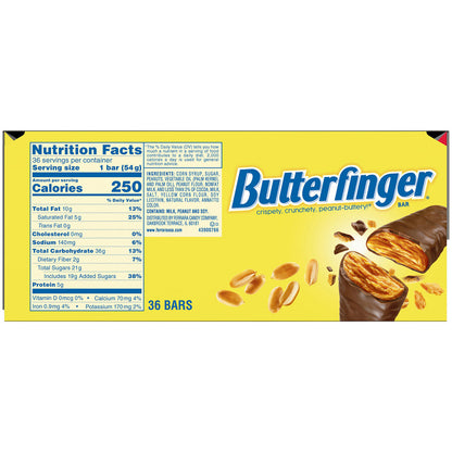 Butterfinger, Full Size Candy Bars, Trick or Treat Candy (36 ct.)