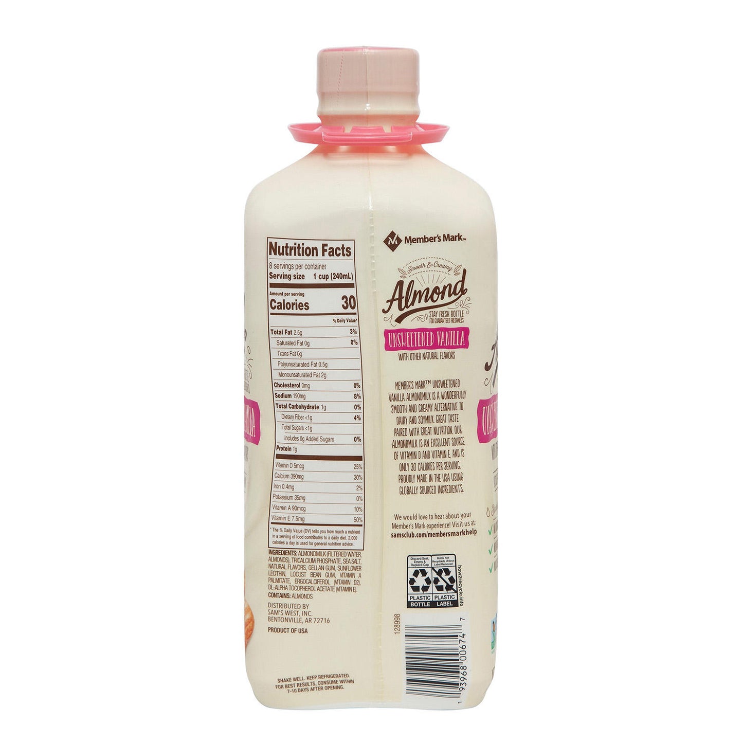 Member's Mark Unsweetened Vanilla Almond Milk (64 fl. oz., 2 pk.)