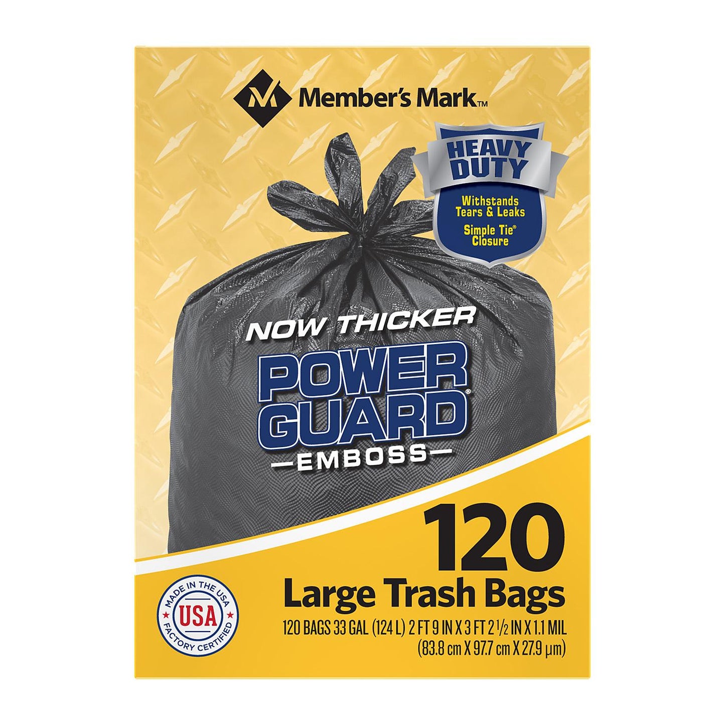 Member's Mark 33-Gallon Power-Guard Drawstring Trash Bags (90 ct.) – Openbax