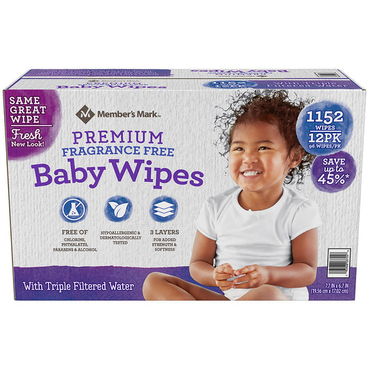 Premium Fragrance Free Baby Wipes (1152 ct.)