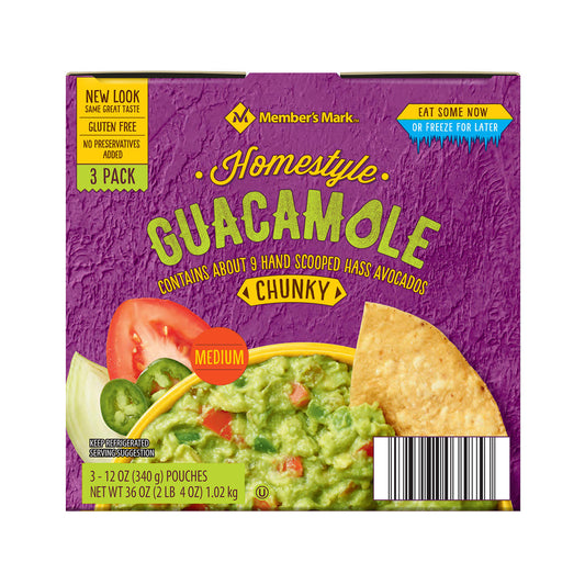 Member's Mark Homestyle Chunky Guacamole (3 pouches)