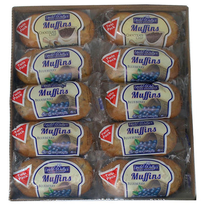 Uncle Wally's Assorted Twin Pack Muffins, Chocolate Chip and Blueberry (20 pk.)