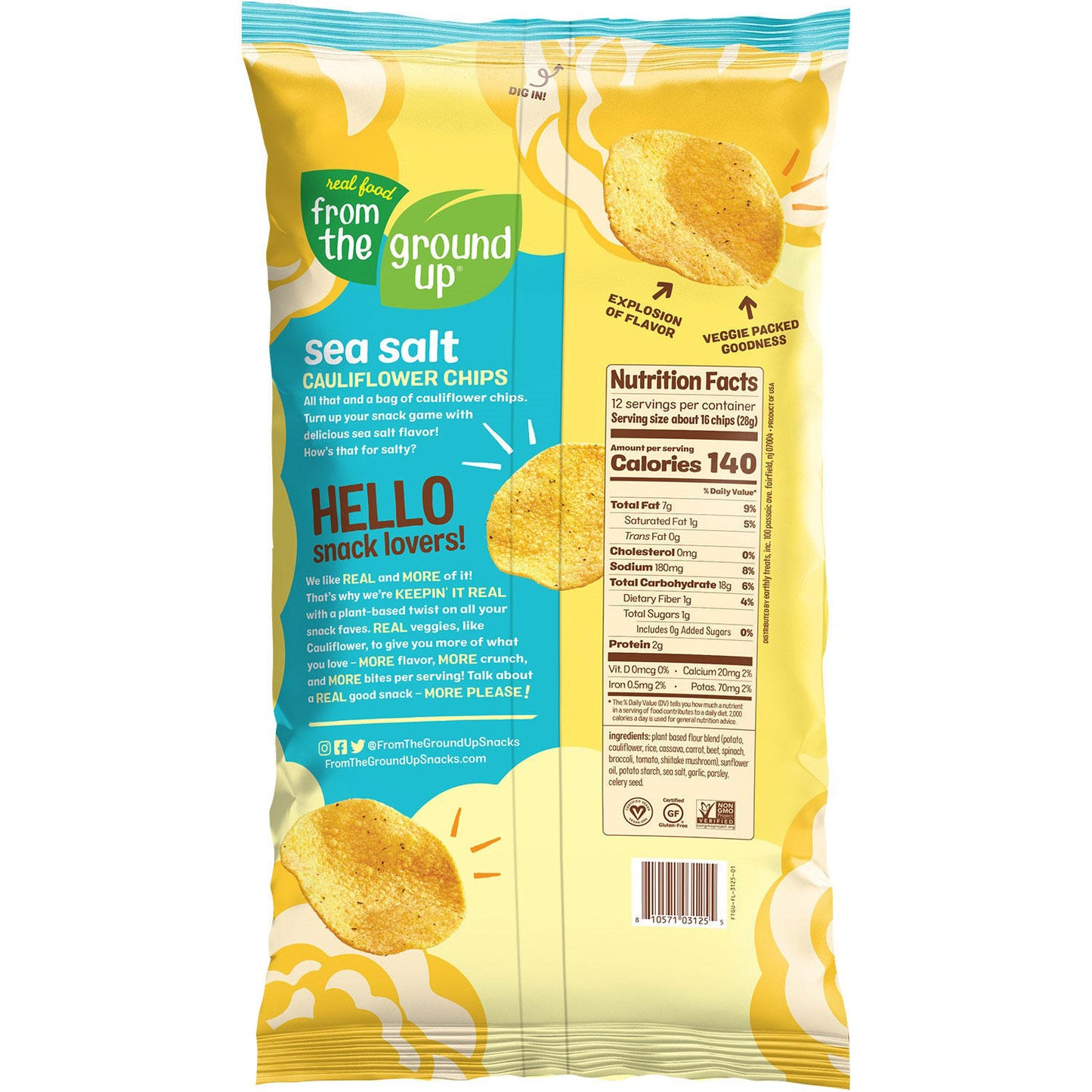 Real Food From The Ground Up Cauliflower Sea Salt Chips (12 oz.)