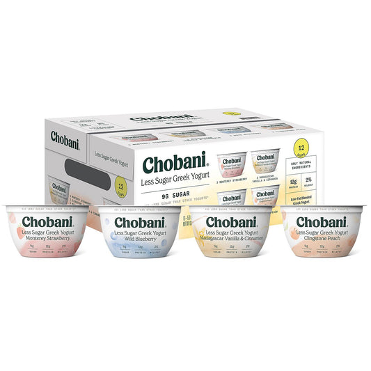 Chobani Less Sugar Greek Yogurt Variety Pack, 16 ct./5.3 oz.