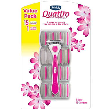Schick Quattro for Women Value Pack (1 handle, 15 cartridges)