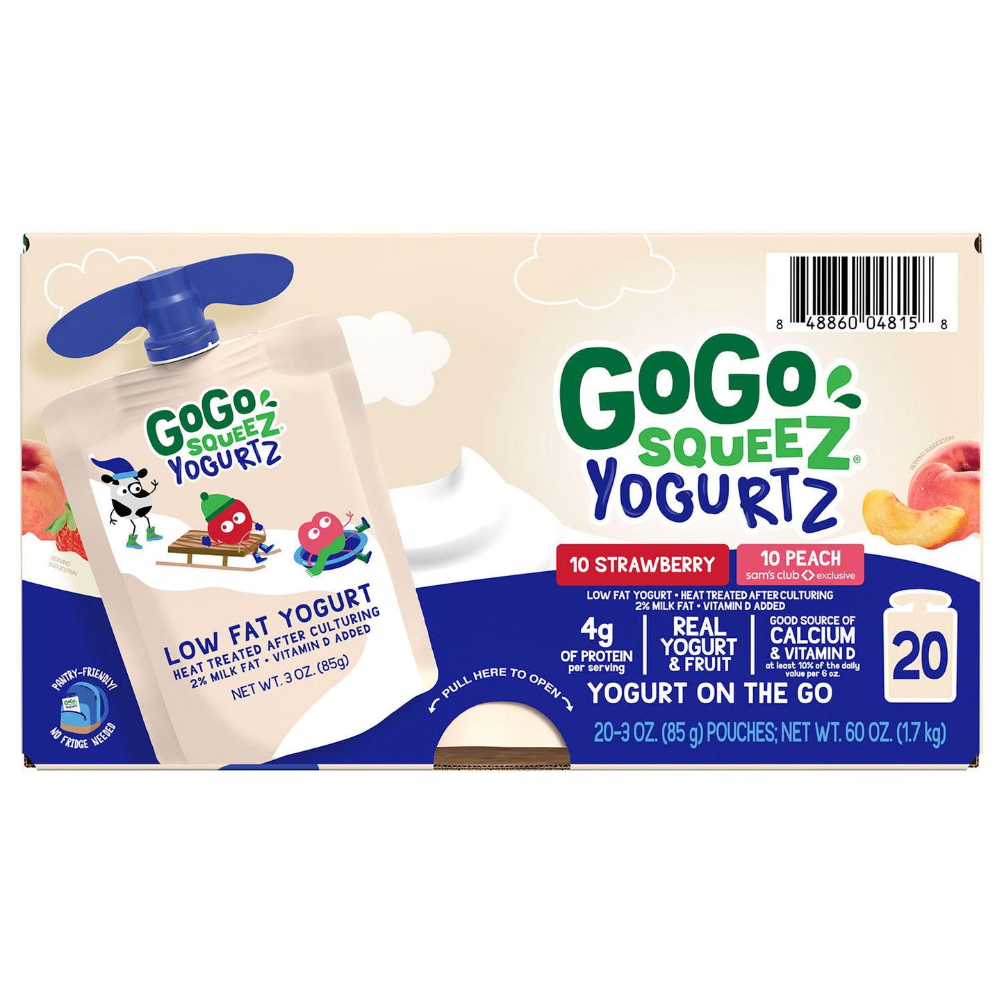 GoGo SqueeZ YogurtZ, Strawberry and Peach (20 ct.)