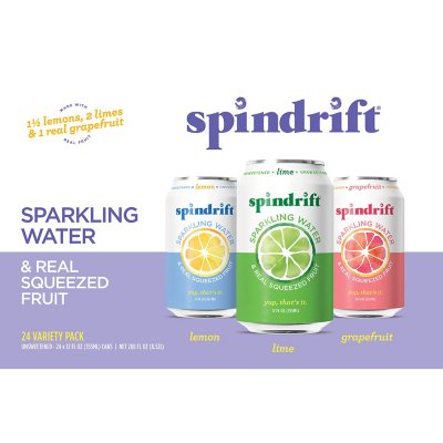 Spindrift Sparkling Water with Real Squeezed Fruit, Variety Pack (12 fl. oz., 24 pk.)