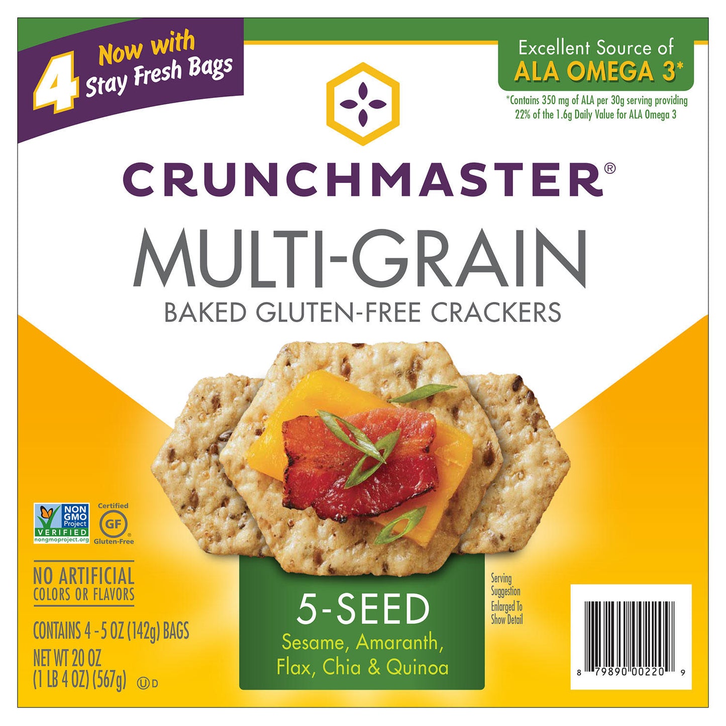 Crunchmaster 5 Seed Multi-Grain Cracker with Olive Oil (10 oz., 2 pk.)