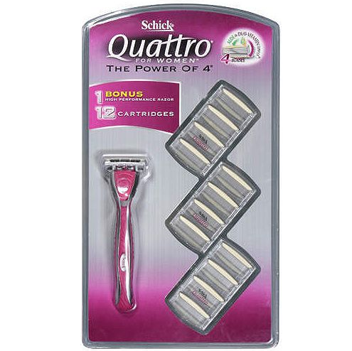 Schick Quattro for Women Razor + 12 Cartridges