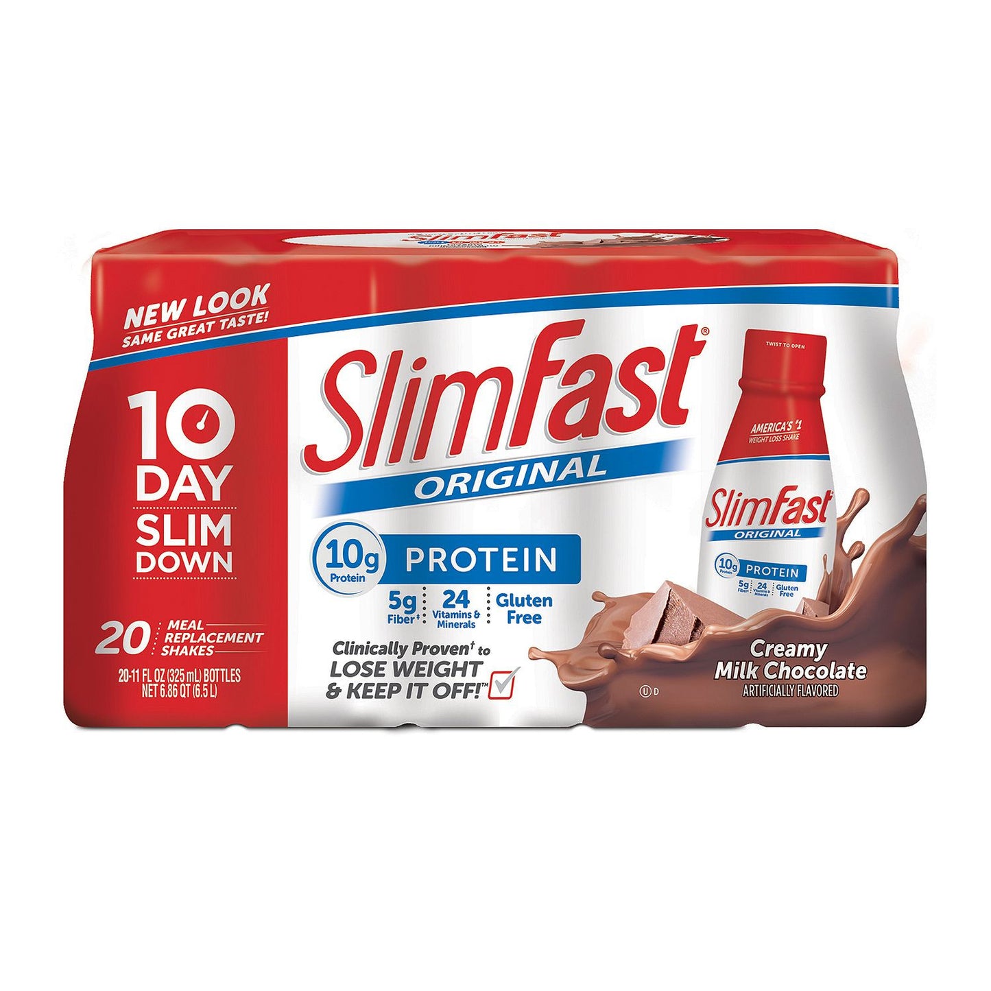 SlimFast Creamy Milk Chocolate Shake (10 fl. oz. bottles, 20 ct.)