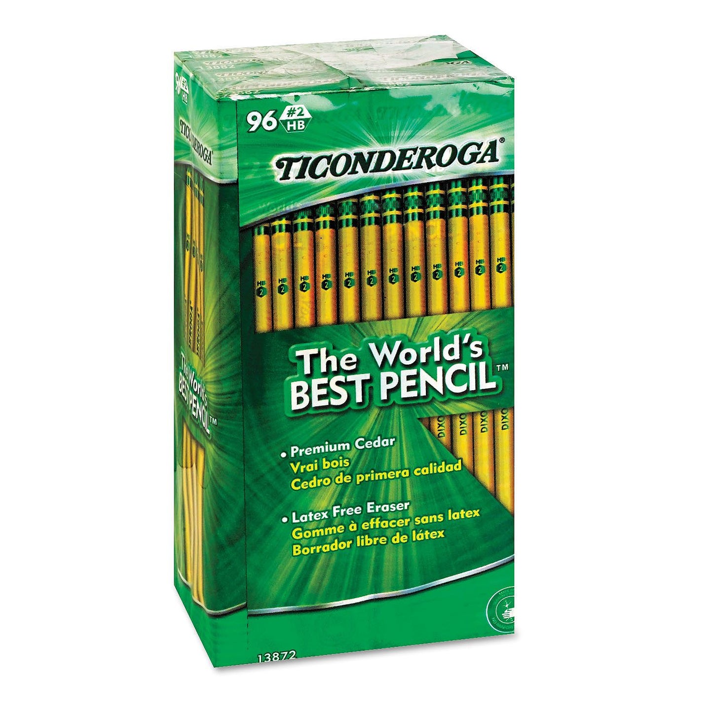 Ticonderoga Woodcase Pencil, HB #2, Yellow Barrel, 96ct.