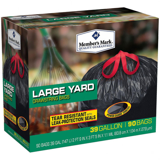 Member's Mark 39 Gallon Power-Guard Drawstring Yard Trash Bags (90 ct.)