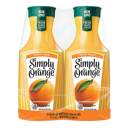 Simply Orange Juice Pulp Free (52 fl. oz., 2 pk.)