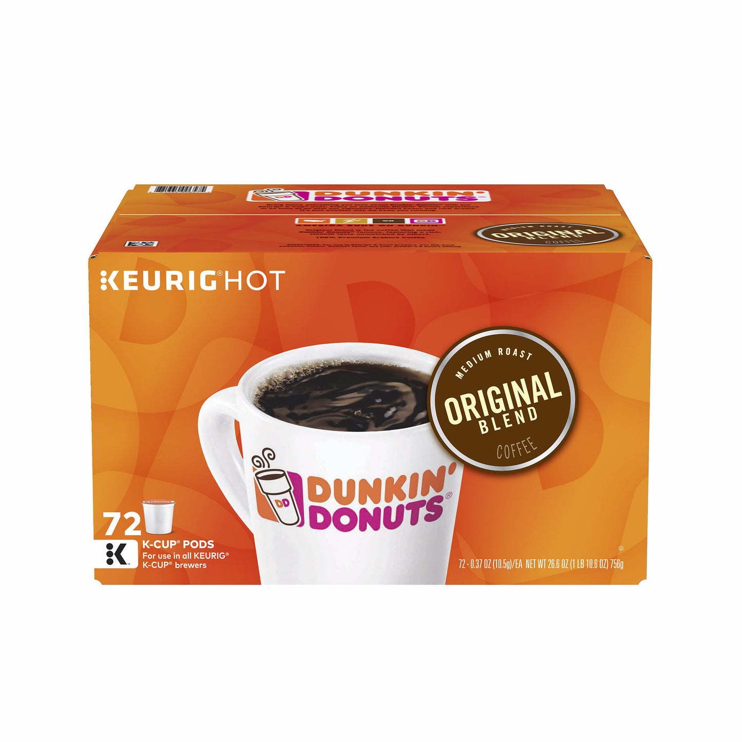 Dunkin' Donuts Original Blend K-Cups, Medium Roast (72 ct.)