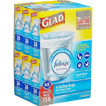 Glad Small Garbage Bags (4 gallon, 156 ct.)