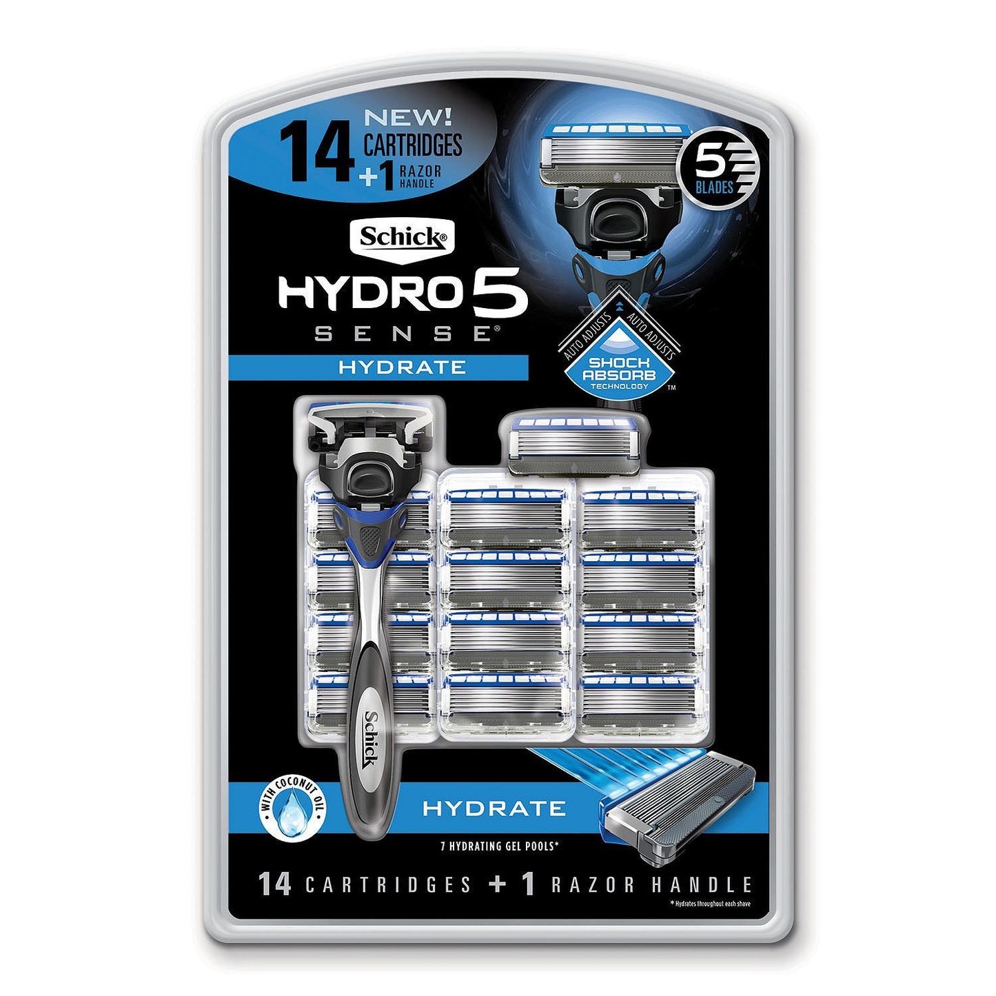 Schick Hydro 5 Sense Hydrate Razor (1 handle, 14 cartridges)
