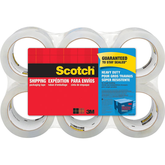 Scotch® Heavy Duty Shipping Packaging Tape, 1.88 in x 60.15 yd, 6 Pack