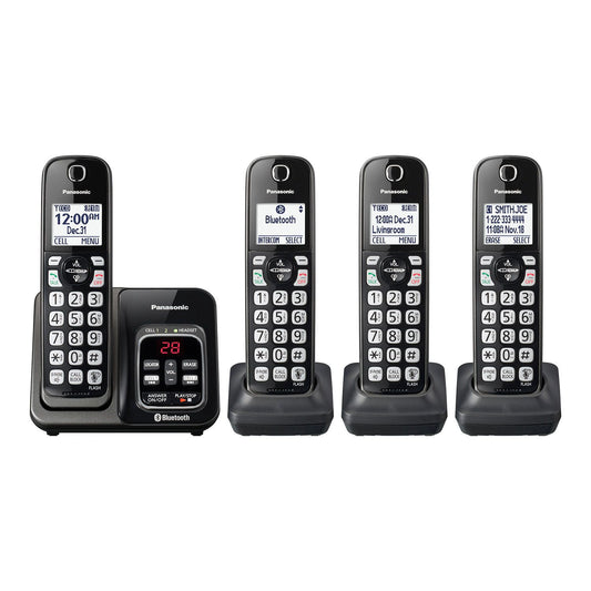Panasonic Link2Cell Bluetooth Cordless Telephone with Digital Answering System (4 Handsets Included)