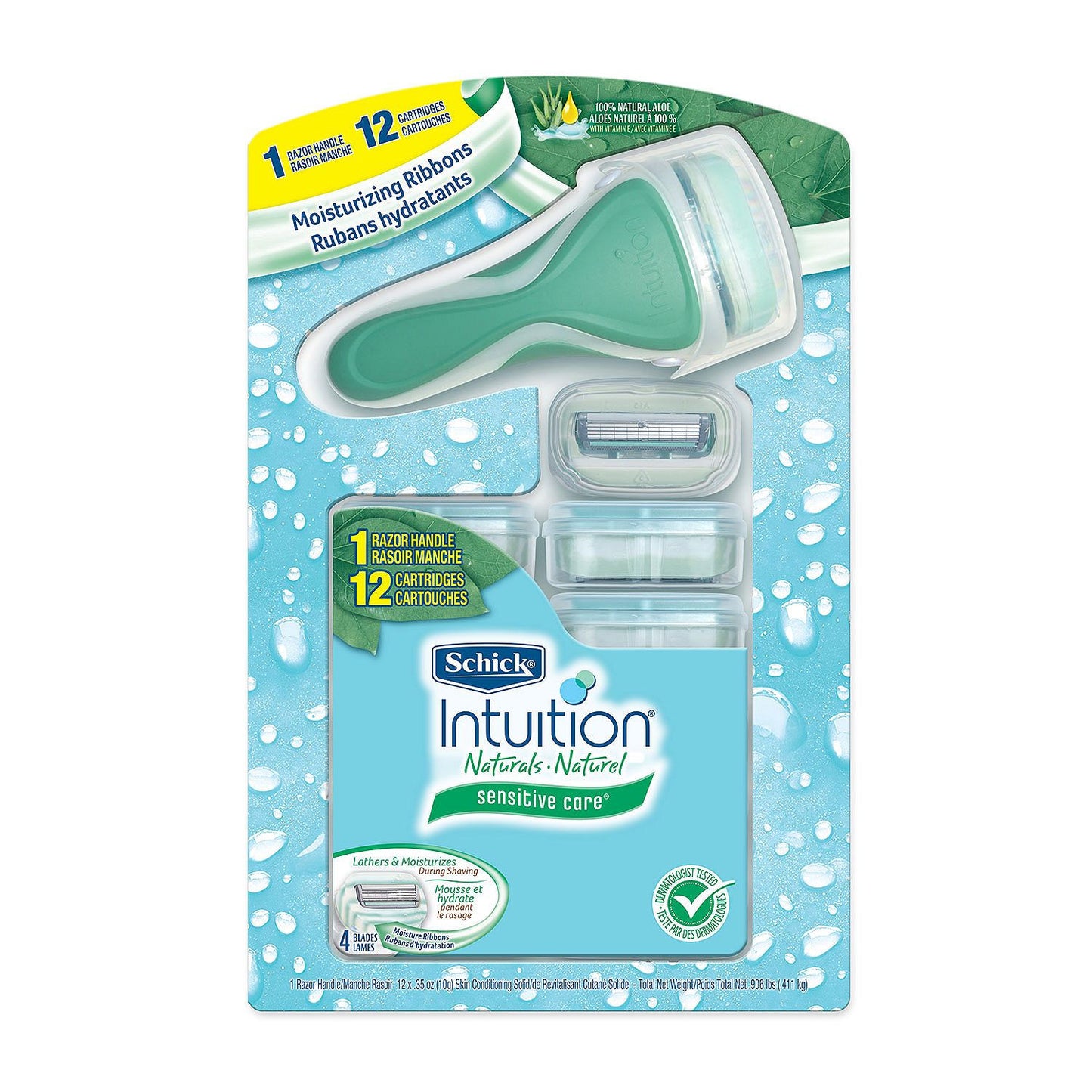 Schick Intuition Sensitive Care Razor Handle + 12 Cartridges