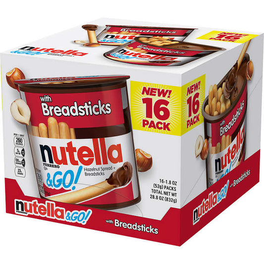 Nutella & GO! Hazelnut Spread + Breadsticks (1.8 oz. pks, 16 ct.)