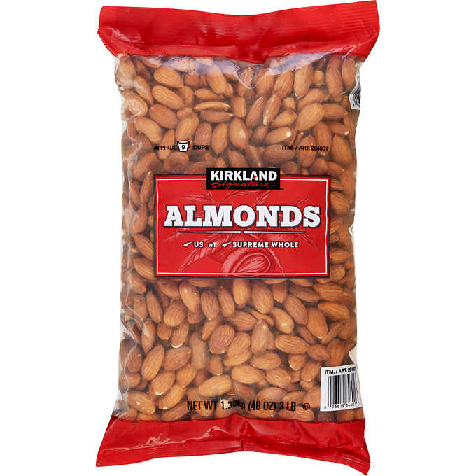 Kirkland Signature Whole Raw Almonds, 3 lbs