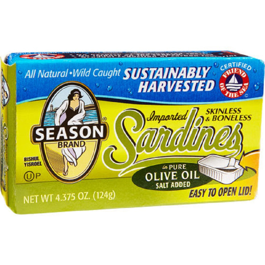 Season B/S Sardines in Olive Oil, 4.375 oz, 6 ct