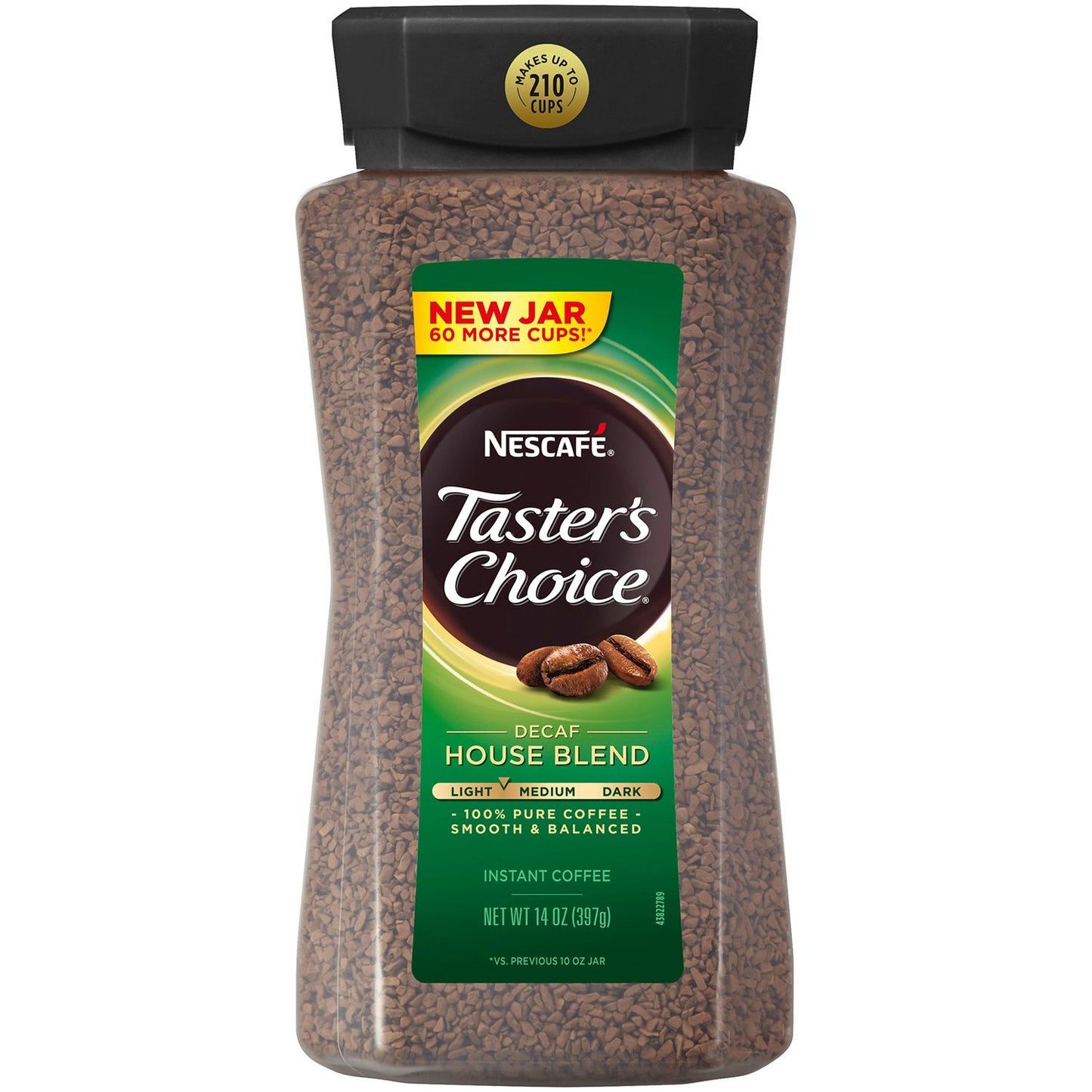 NESCAFE TASTER'S CHOICE Decaffeinated Instant Coffee, House Blend (14 oz.)