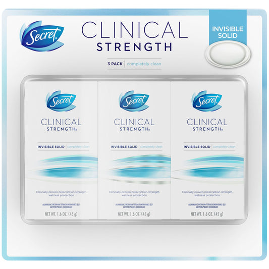 Secret Clinical Strength Invisible Solid Deodorant (1.6 oz., 3 pk.)