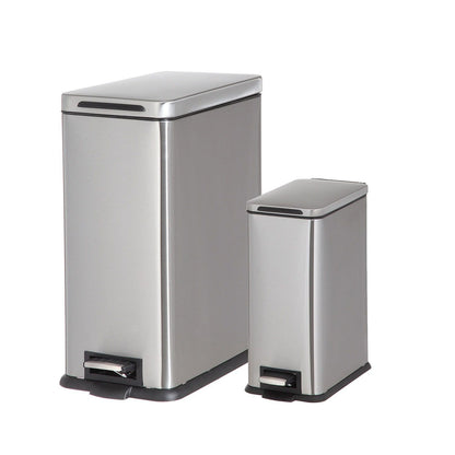 Stainless Steel Trash Can, Set of 2 (Assorted Colors)