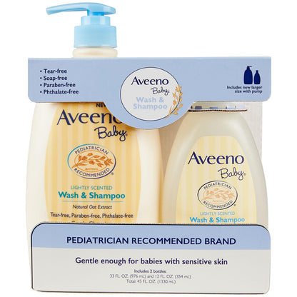 Aveeno Baby Wash and Shampoo (33 fl. oz. and 12 fl. oz.)