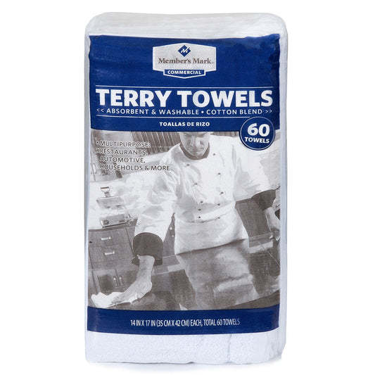 Terry Towels, 60 Pack